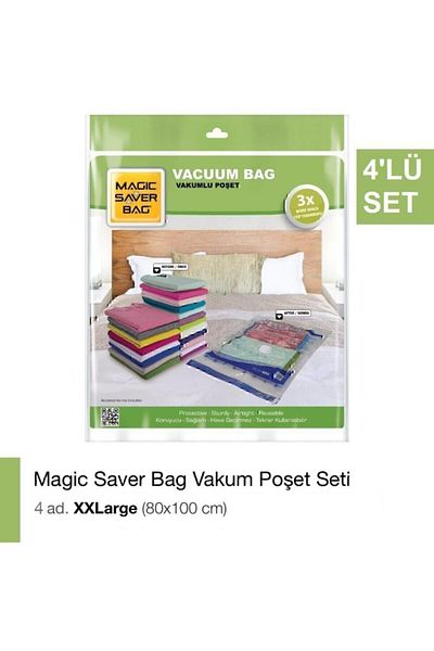 Magic Saver Bag 4 Pieces Vacuum Bag Special Set Large Pack (4 XXL)