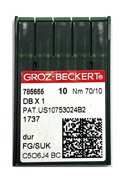 Groz Beckert Dikiş Makinesi Iğnesi DBx1 Düz Makine İnce Dip No:10