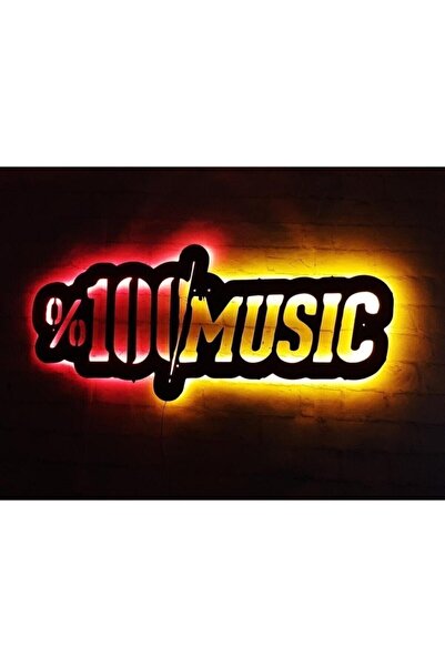 Genel Markalar %100 Music Led Işıklı Duvar Tablosu