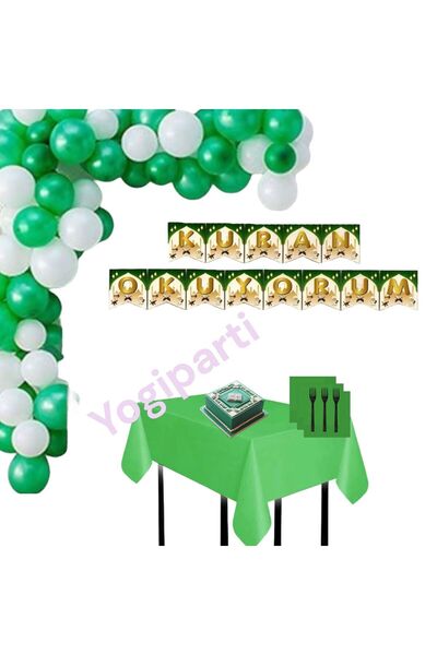 Yogi parti Kur'an Okuyorum Banner Balon Set Kuran Okuyorum Kuran Öğreniyorum set