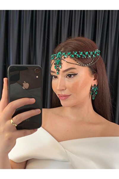 BEYOĞLU NİŞANTAŞI Stone Frontlet Bridal Wedding Engagement Henna Frontlet Handan