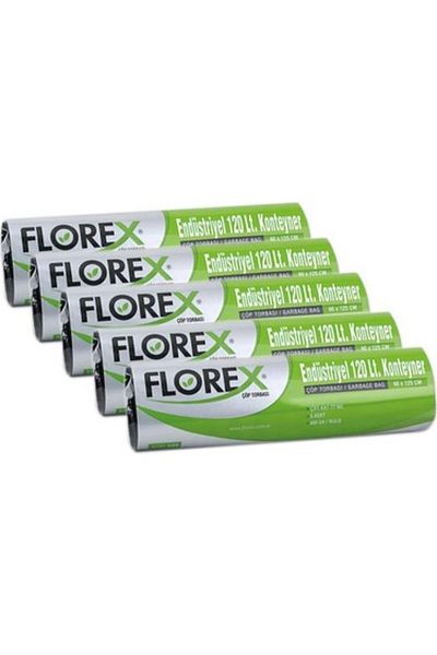 Florex Industrial 120lt Container Garbage Bag 5 Rolls