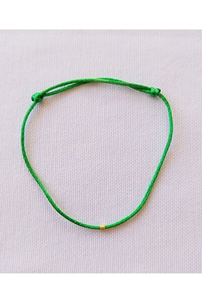 Bella Sera Studio Yeşil Saten Ip Tek Dorika Boncuklu Bileklik