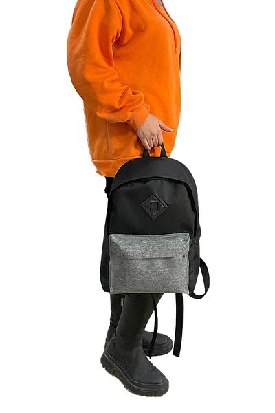 Woys Bags Black-gray Color Backpack Sports Bag - Gray Schoolbag Daily Use Bag