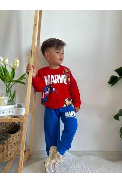 CANDA Boy's Marvel Character Printed Long Sleeve Set