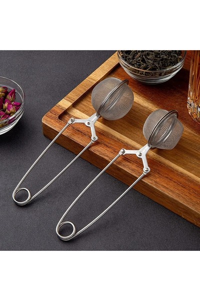 ebulduk مصفاة شاي عشبية من الفولاذ المقاوم للصدأ - 2 قطعة