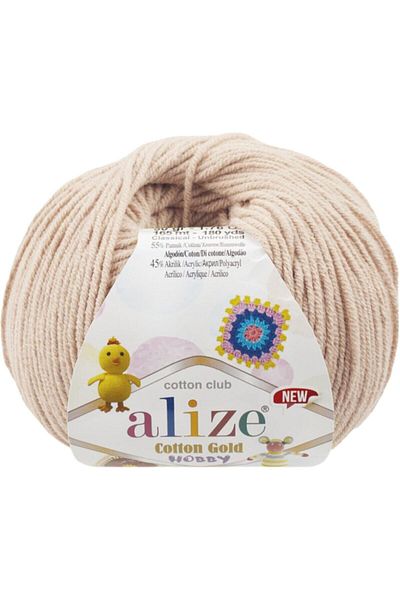 Alize Cotton Gold Hobby Νέο βαμβακερό πλεκτό νήμα Κωδικός χρώματος: 67- Φως κεριού