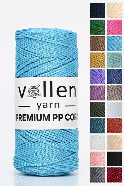 vollen yarn 1,5mm-150mt Πολυεστερικό νήμα μακραμέ, νήμα Supla, νήμα τσάντας, νήμα βραχιολιών, μακραμέ, μπλε μωρό