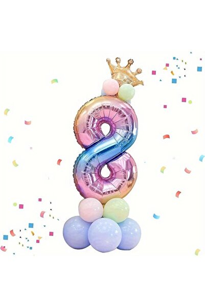 Mini Parti متجر الحفلات الصغيرة - رقم رقائق ملون على شكل تاج الملك