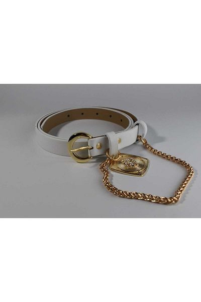 UCCELLO Thin Belt with Chain Accessory