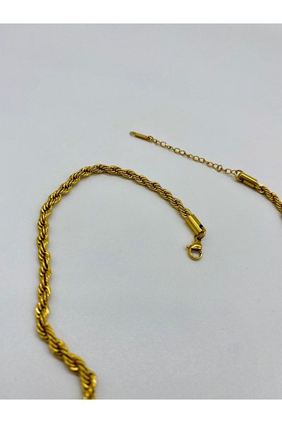 elur malta Chain Twisted Steel Necklace