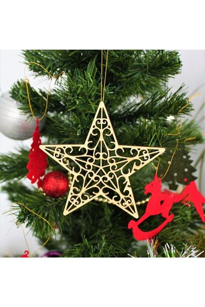 Mini Tasarım Atölyem Wooden Star Christmas Tree Ornament