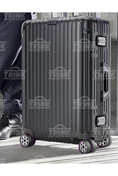 Trink Çanta 8 Pieces Black Silicone Suitcase Luggage Wheel Protector