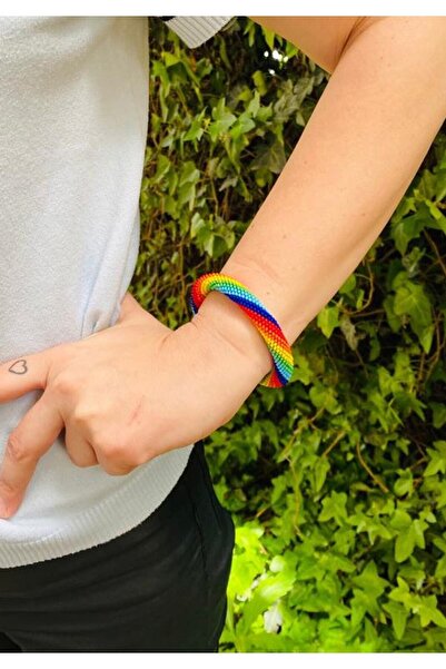 elamindunyasi Boncuk Örgü Gökkuşağı Bileklik,