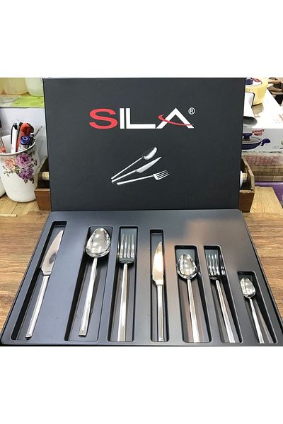 SILA Elite Plain Fork Spoon Knife Set Boxed 84 Pieces