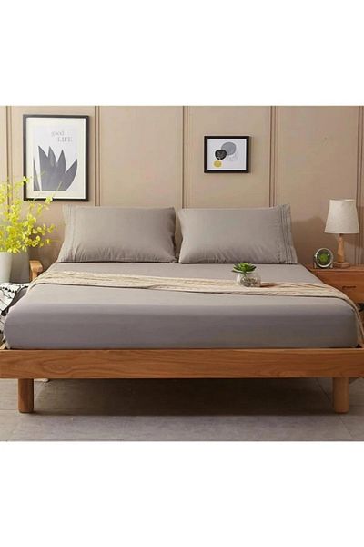 Sheri Home Tekstil Ελαστικό βαμβακερό χτενισμένο σεντόνι γκρι 180 X 200 Kingsize Greyi01453881188