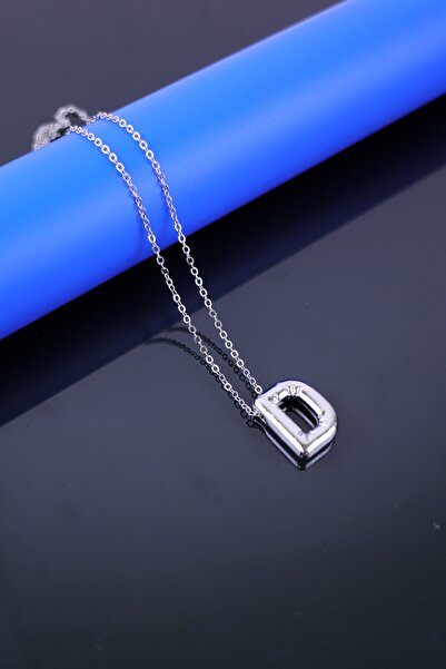 Lesvip's Balon harf kolye gümüş renk D harfi