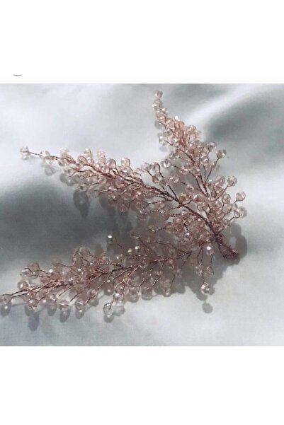 ASİMEL TAÇ & TASARIM Pudra Renk Gelin Tacı Ve Saç Aksesuarı Düğün Kına Nikah ...