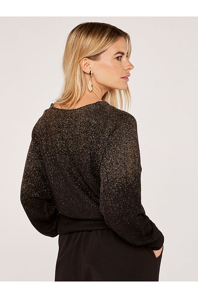 Apricot Lurex Ombre Fledermausflügel-Pullover