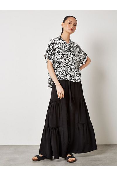 Apricot Bluse mit Pinselstrichmuster