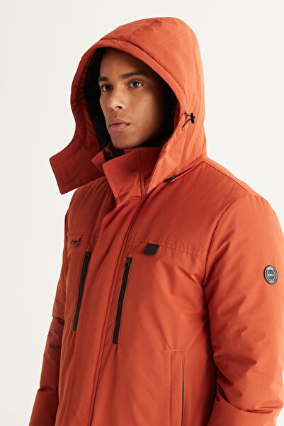 ALTINYILDIZ CLASSICS Ανδρικό παλτό Standard Fit με κουκούλα από πλακάκι