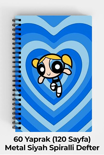 Anime Marketi Powerpuff Girls Bubbles Temalı A5 Spiralli Sert Kapak Defter 12...