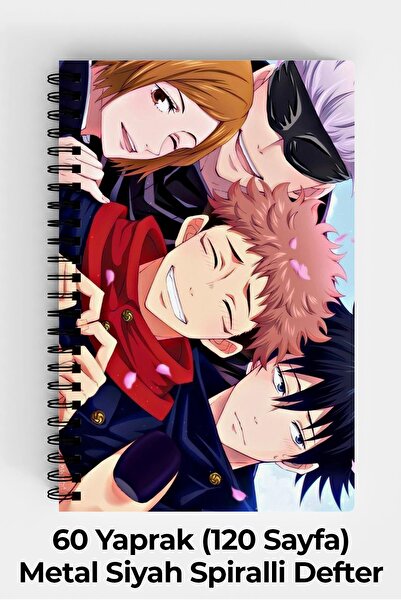 Anime Marketi Kaisen Anime Design A5 Spiral Bound Hard Cover Notebook 120 Sheets