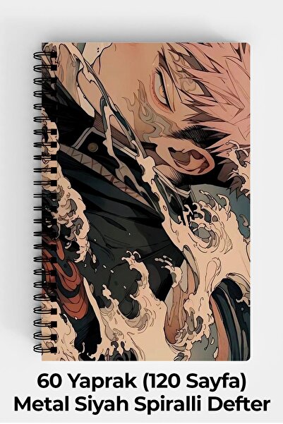 Anime Marketi دفتر ملاحظات بغلاف صلب مقاس A5 بتصميم الرسوم المتحركة Kaisen 12...