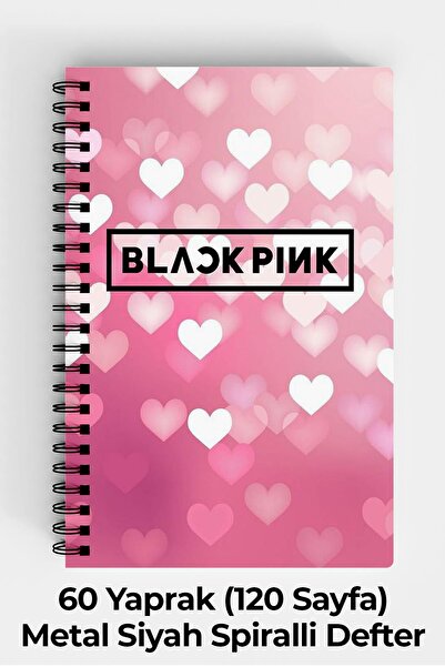 Anime Marketi Blackpink Tasarımlı A5 Spiralli Sert Kapak Defter 120 Sayfa