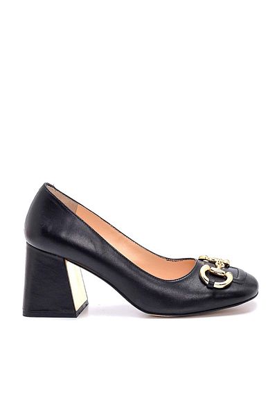Sofia Baldi Margot Black Leather Women's Thick Heel