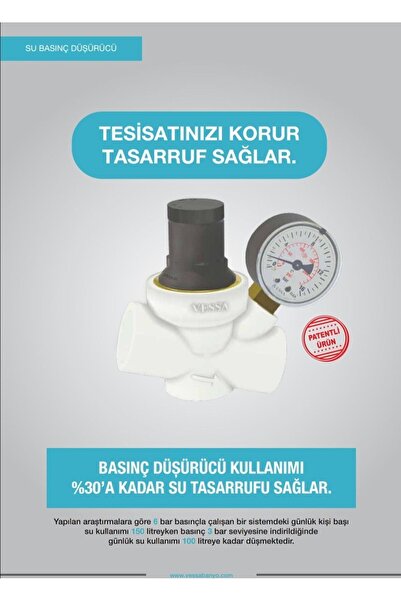Banaksmetal tasarım Basınç Düşürücü 3/4, regülatör,  Basınç bar ayarlayıcı