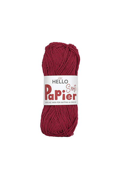 Hello Soft Papier Kağıt Çanta Örme İpi 100 Gram 100 Metre Bordo P15