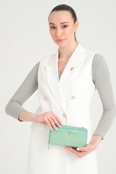 Garbalia Lizard Women's Wallet Bag - Special Adjustable Strap, Phone Compartment, Double Zipper