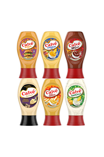 Calve Ranch Sos + Burger Sos + Trüflü Mayonez + Cheddar Sos + Ballı Hardal + BBQ Sos