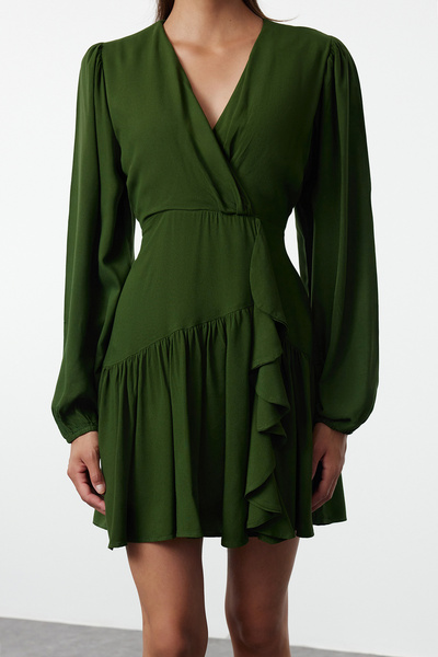 Trendyol Collection Σκούρο πράσινο φόρεμα με απλό σχέδιο - TWOAW24EL00550