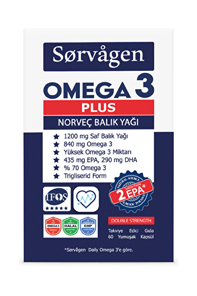Sorvagen Omega 3 Plus Norveç Balık Yağı 60 Kapsül
