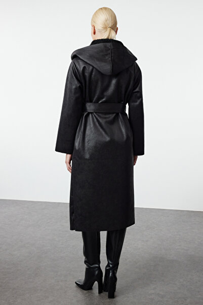 Trendyol Collection Black Double Sided Oversize Long Coat Twoaw25Kb00068
