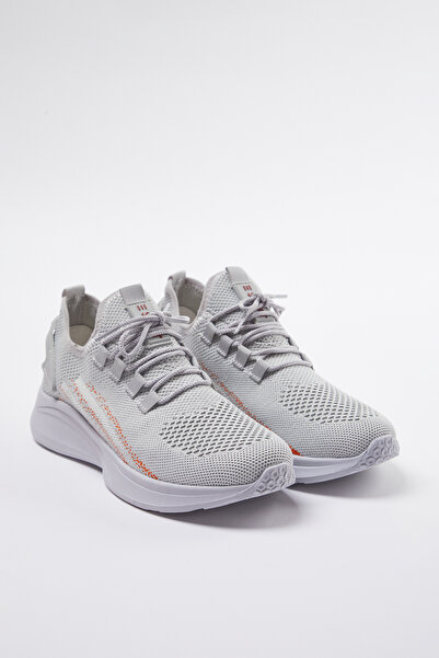 TRENDYOL SHOES Šedá úpletová šněrovací dámská vycházková sportovní obuv TAKAW25SN00049