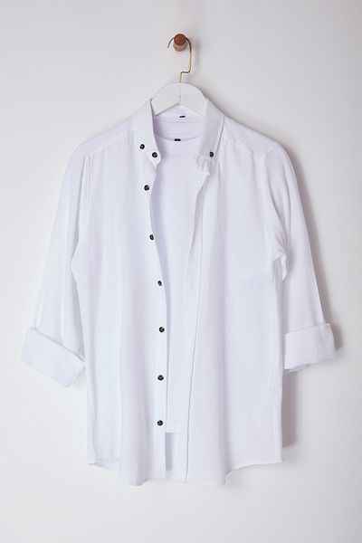 Edit by Trendyol Men's Shirt White Slim Woven - Tedaw25Go00006