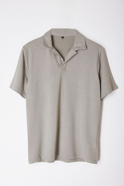 Edit by Trendyol Pánské tričko Polo Neck Mink – texturované, pravidelný střih Tedaw25Po00001