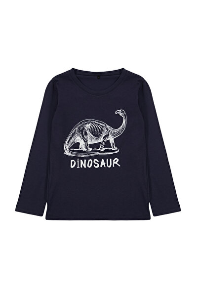 TRENDYOLKIDS 3 db nyomott pamut pólókészlet fiúknak - narancssárga, sötétkék, fekete TKDAW25TS00012