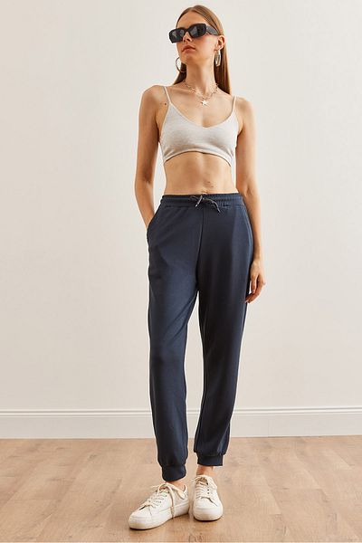 Olalook Geräucherte Jogginghose für Damen – elastischer Bund, modale Knöpfe Eşf- 00000072