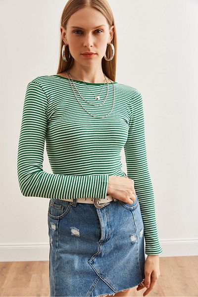 Olalook Emerald Green Διπλής Όψης Flexible Γυναικεία Μπλούζα - Blz- 19002707