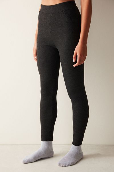 Penti Denim Color High Waist Plush Thermal Ankle Length Leggings