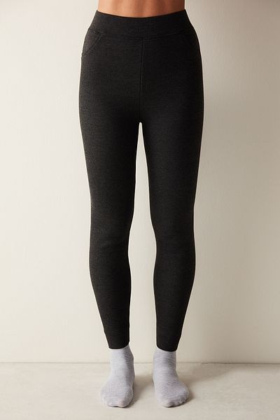 Penti Denim Color High Waist Plush Thermal Ankle Length Leggings