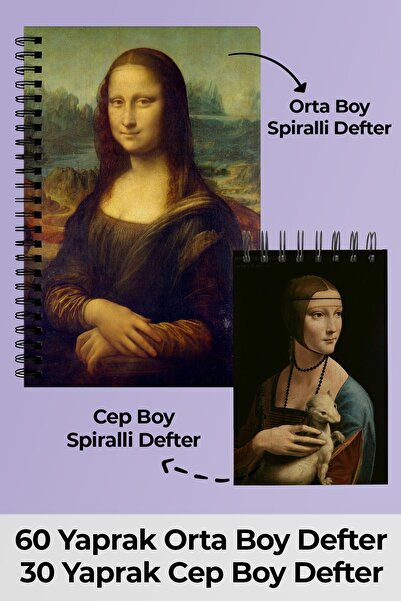 Anime Marketi دفتر دافنشي عصر النهضة ذو الحجم المتوسط والجيب الحلزوني