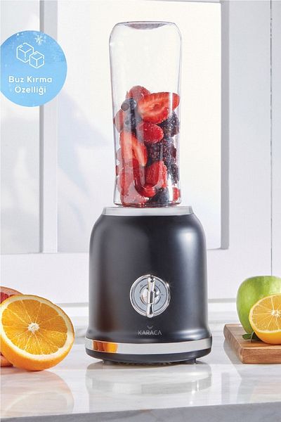 Karaca Retro Personal Personal Smoothie Blender Black