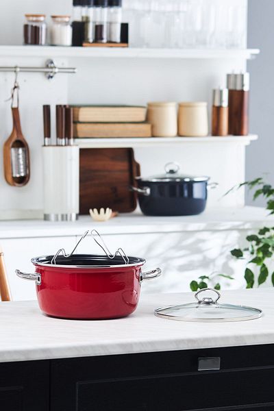 Karaca Mutfakaksever Induction Based Enamel Frying Pot 22 Cm Red
