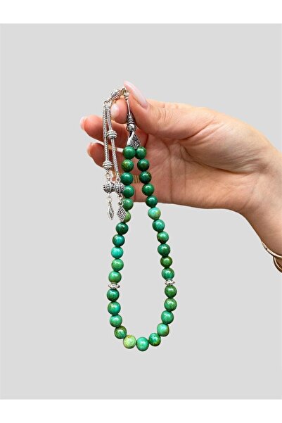 Asya Gems Χάντρες προσευχής από φυσική πέτρα τιρκουάζ σε σχήμα σφαίρας 8 χιλι...