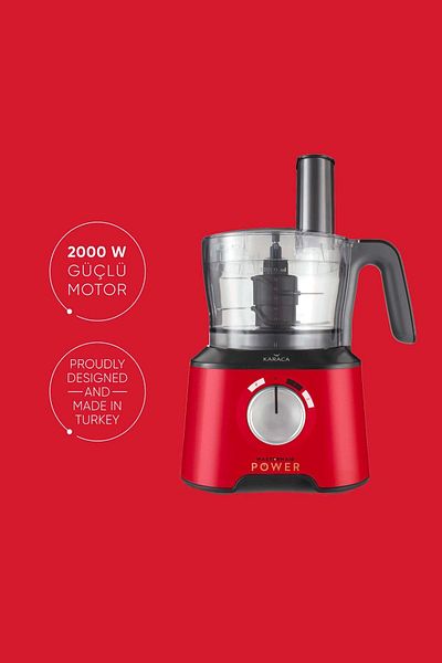 Karaca Mastermaid Power Multifunctional 10 In 1 Imperial Red Food Processor, Blender Set 2000w